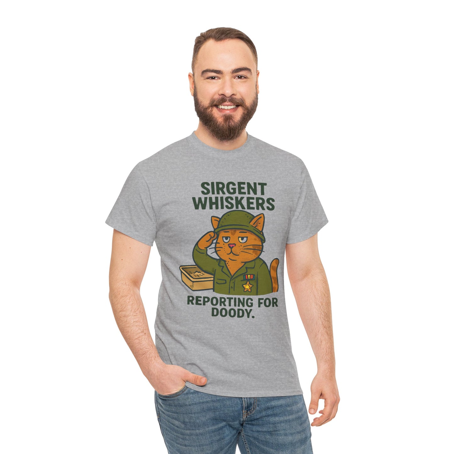 Sirgent Whiskers 'Reporting for Doody' Cat Tee