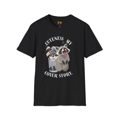 Cuteness Is My Cover Story Tee — Funny Raccoon & Trash Panda Graphic T-Shirt