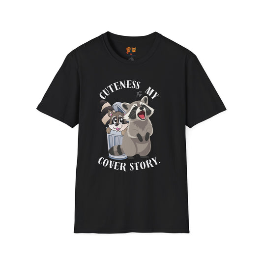 Cuteness Is My Cover Story Tee — Funny Raccoon & Trash Panda Graphic T-Shirt