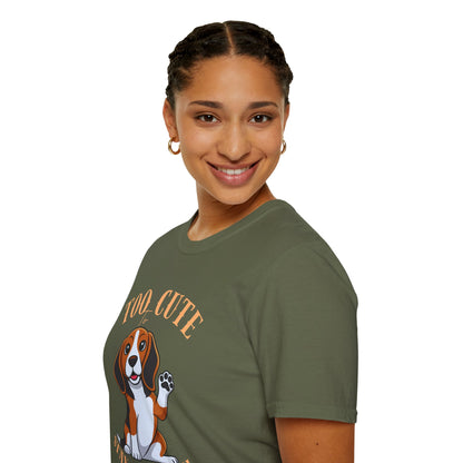 Too Cute Stay On Leash Beagle T-Shirt — Cute Dog Lover Tee
