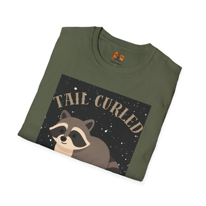 Raccoon 'Tail Curled, Plans Unfurled' T-Shirt