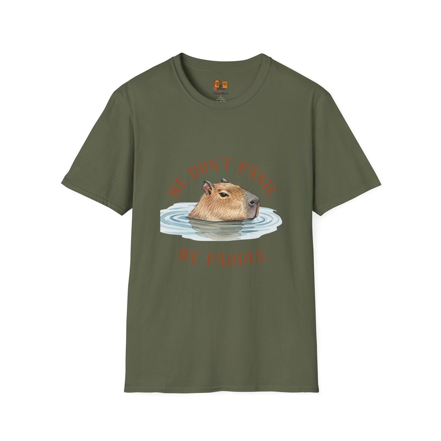 Capybara 'We Don’t Panic, We Paddle' T-Shirt