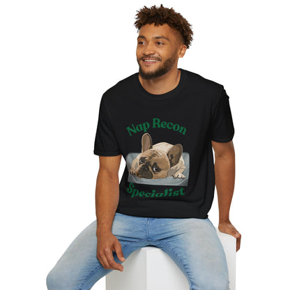 Nap Recon Specialist T-Shirt — Cute French Bulldog Nap Shirt for Dog Lovers