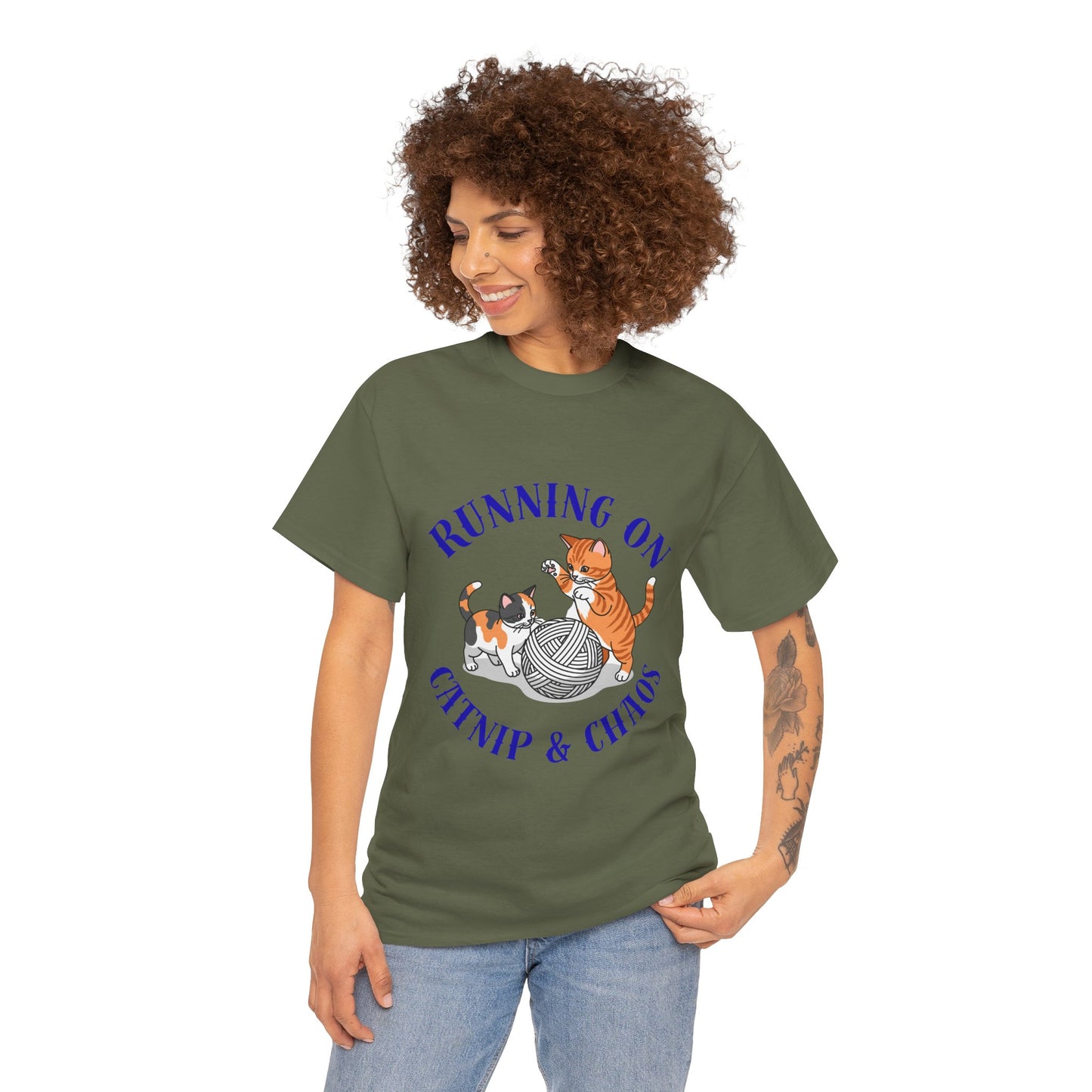 Running on Catnip & Chaos — Tee for Cat Lovers