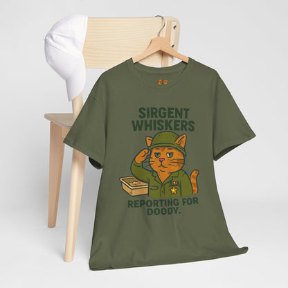 Sirgent Whiskers 'Reporting for Doody' Cat Tee