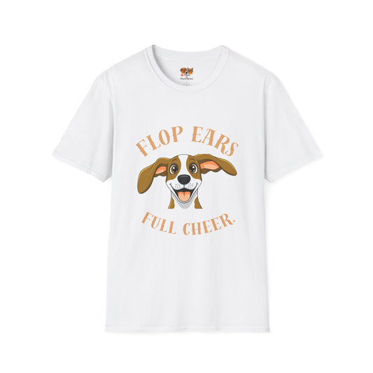 Flop Ears Full Cheer Dog T-Shirt — Cute Happy Pup Graphic Tee