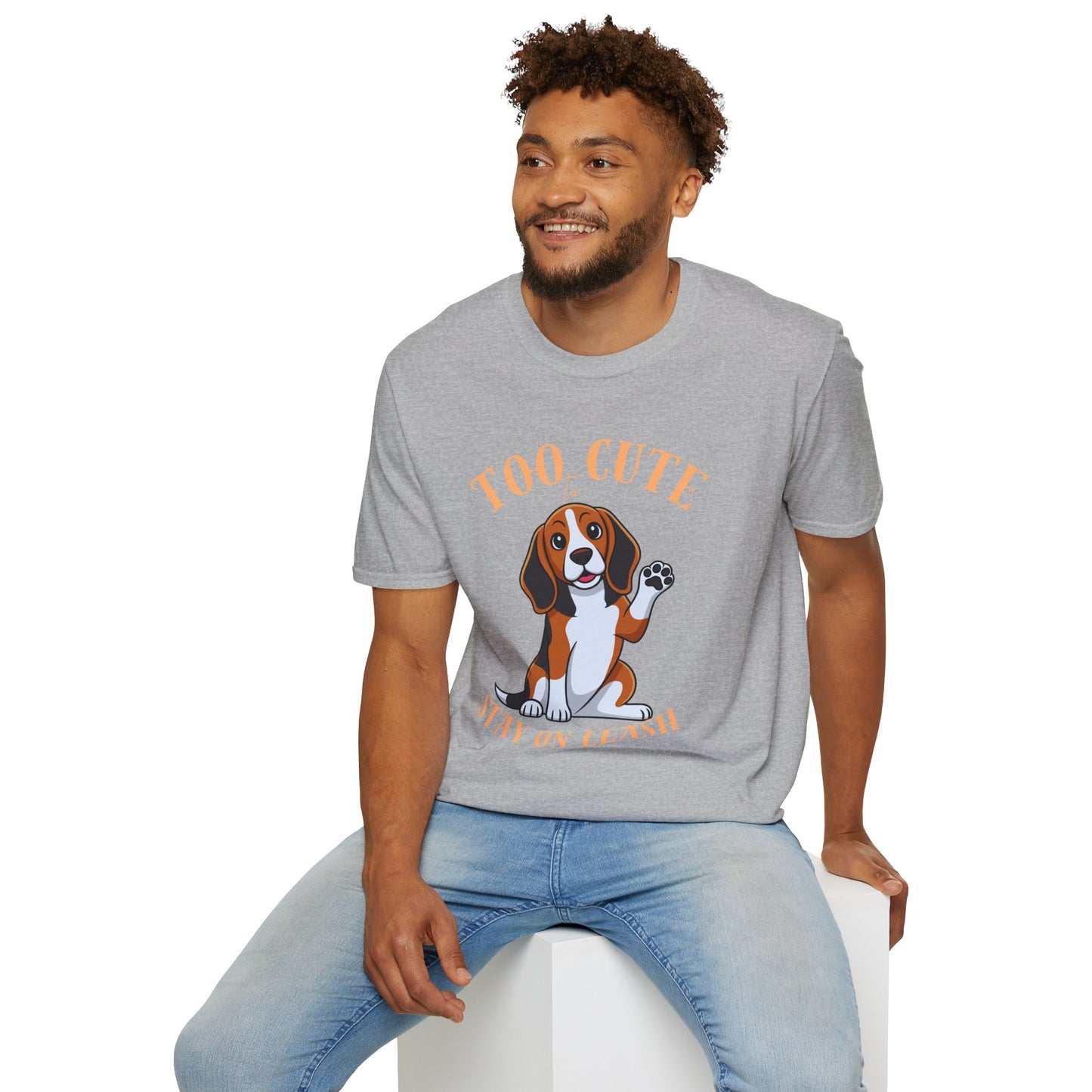 Too Cute Stay On Leash Beagle T-Shirt — Cute Dog Lover Tee