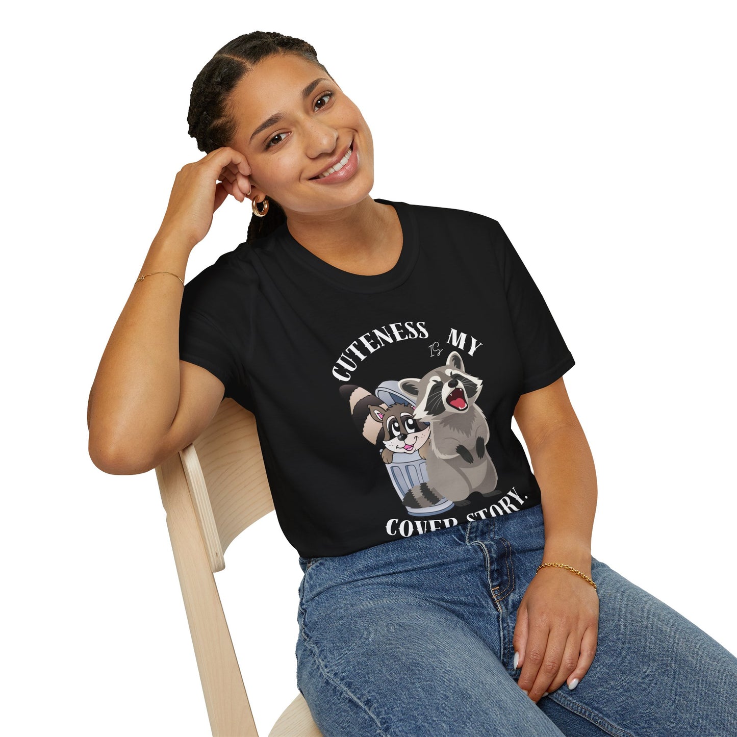 Cuteness Is My Cover Story Tee — Funny Raccoon & Trash Panda Graphic T-Shirt