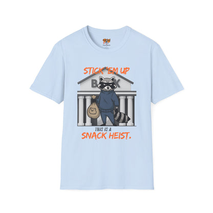 "Stick 'Em Up" Raccoon snack heist Unisex Tee