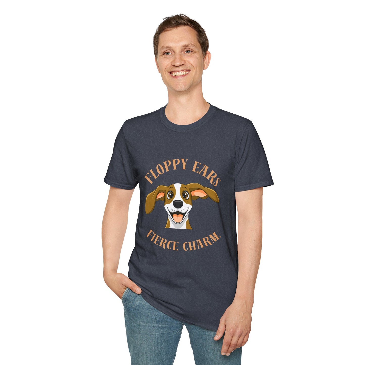Floppy Ears Fierce Charm Dog T-Shirt — Cute Beagle Puppy Graphic Tee