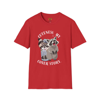 Cuteness Is My Cover Story Tee — Funny Raccoon & Trash Panda Graphic T-Shirt