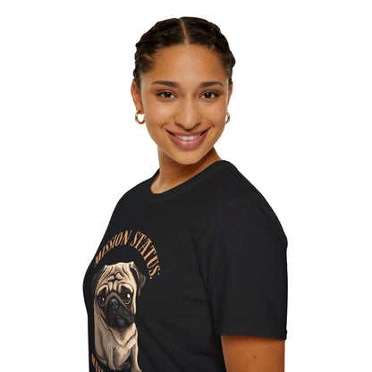 Pug Dog T‑Shirt — “Mission Status: Maximum Love” Cute Pug Graphic Tee