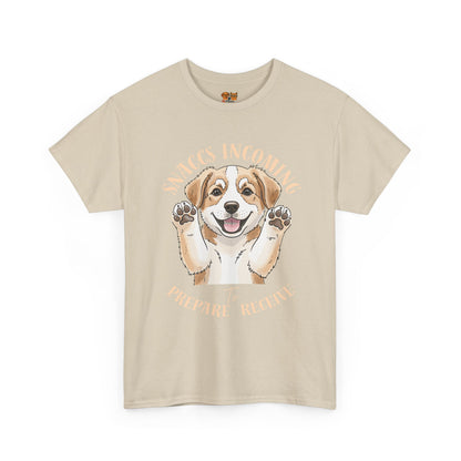 Corgi Puppy Pawprints T‑Shirt — Happy 'Mooorning' Dog Lover Tee