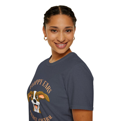 Floppy Ears Fierce Charm Dog T-Shirt — Cute Beagle Puppy Graphic Tee
