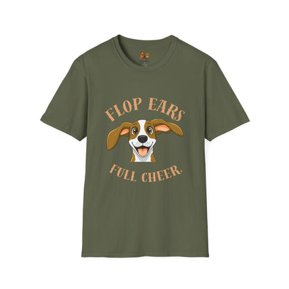 Flop Ears Full Cheer Dog T-Shirt — Cute Happy Pup Graphic Tee