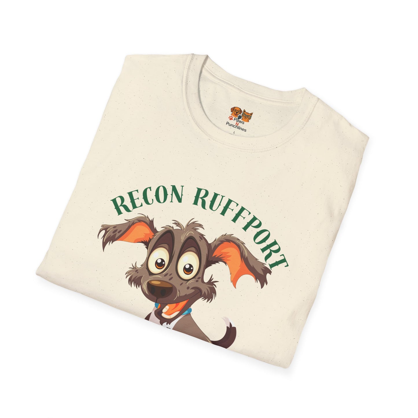 T-Shirt — "Recon Ruffport: Squirrel Spotted" Cute Cartoon Dog Tee