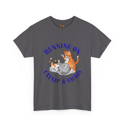 Running on Catnip & Chaos — Tee for Cat Lovers