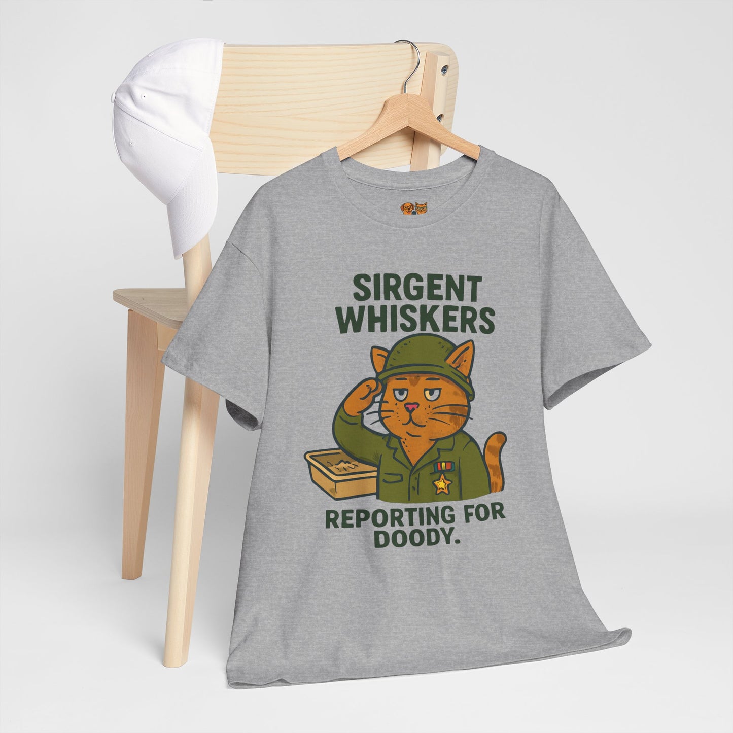 Sirgent Whiskers 'Reporting for Doody' Cat Tee