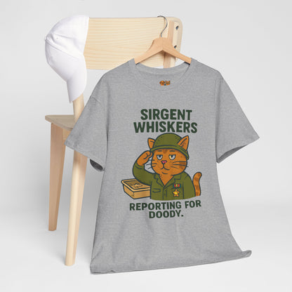 Sirgent Whiskers 'Reporting for Doody' Cat Tee
