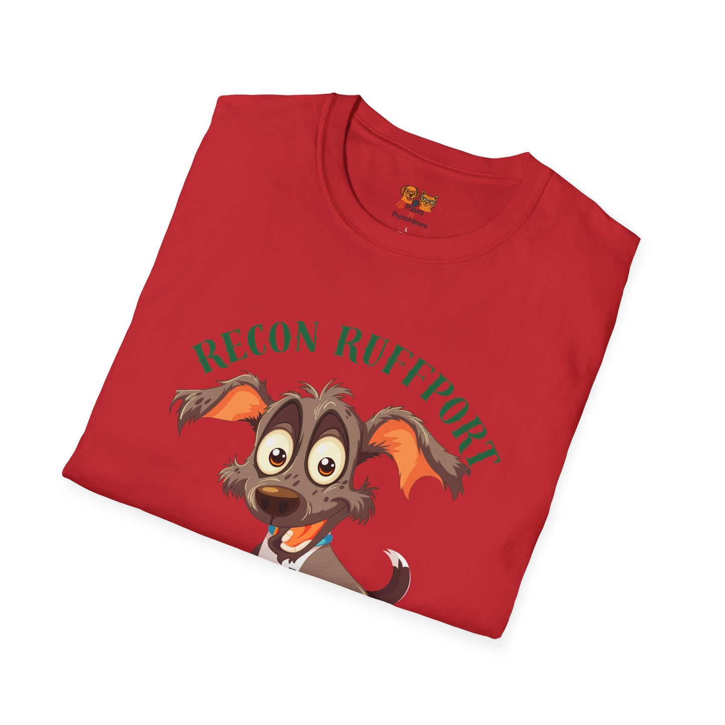 T-Shirt — "Recon Ruffport: Squirrel Spotted" Cute Cartoon Dog Tee