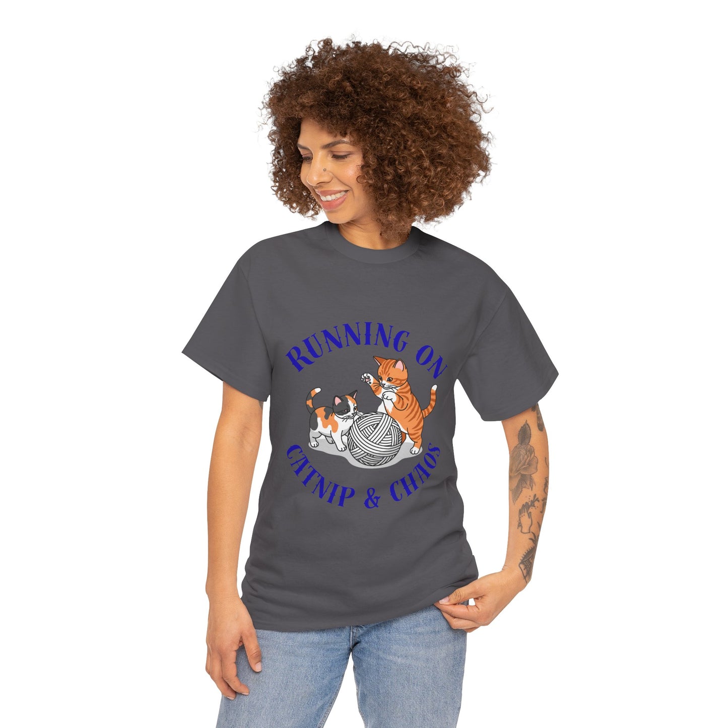 Running on Catnip & Chaos — Tee for Cat Lovers