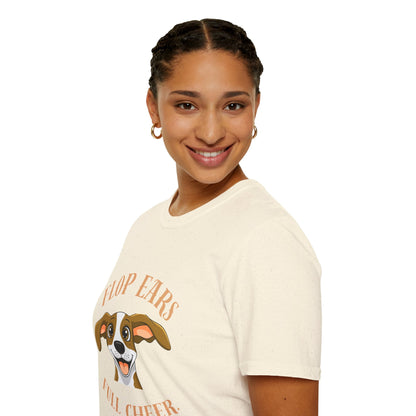 Flop Ears Full Cheer Dog T-Shirt — Cute Happy Pup Graphic Tee