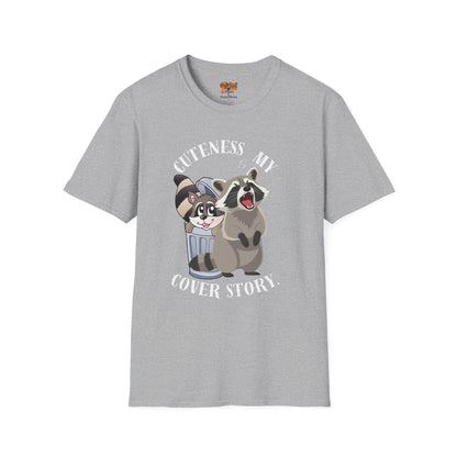 Cuteness Is My Cover Story Tee — Funny Raccoon & Trash Panda Graphic T-Shirt