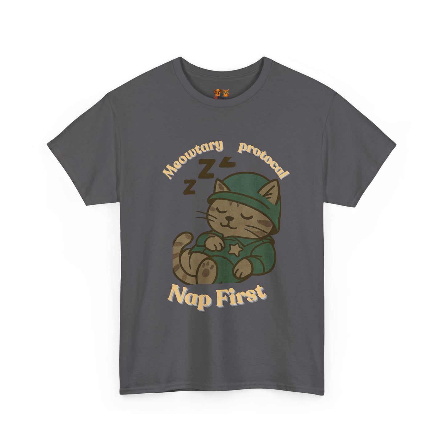 Nap First Cat T-Shirt — Cute Sleeping Kitten Graphic Tee