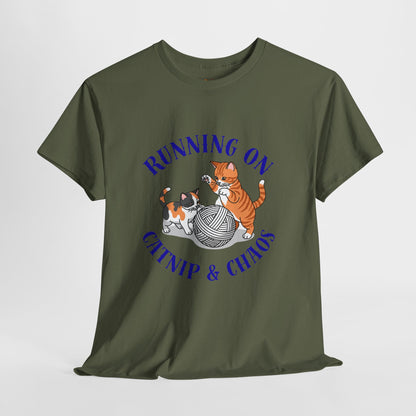 Running on Catnip & Chaos — Tee for Cat Lovers