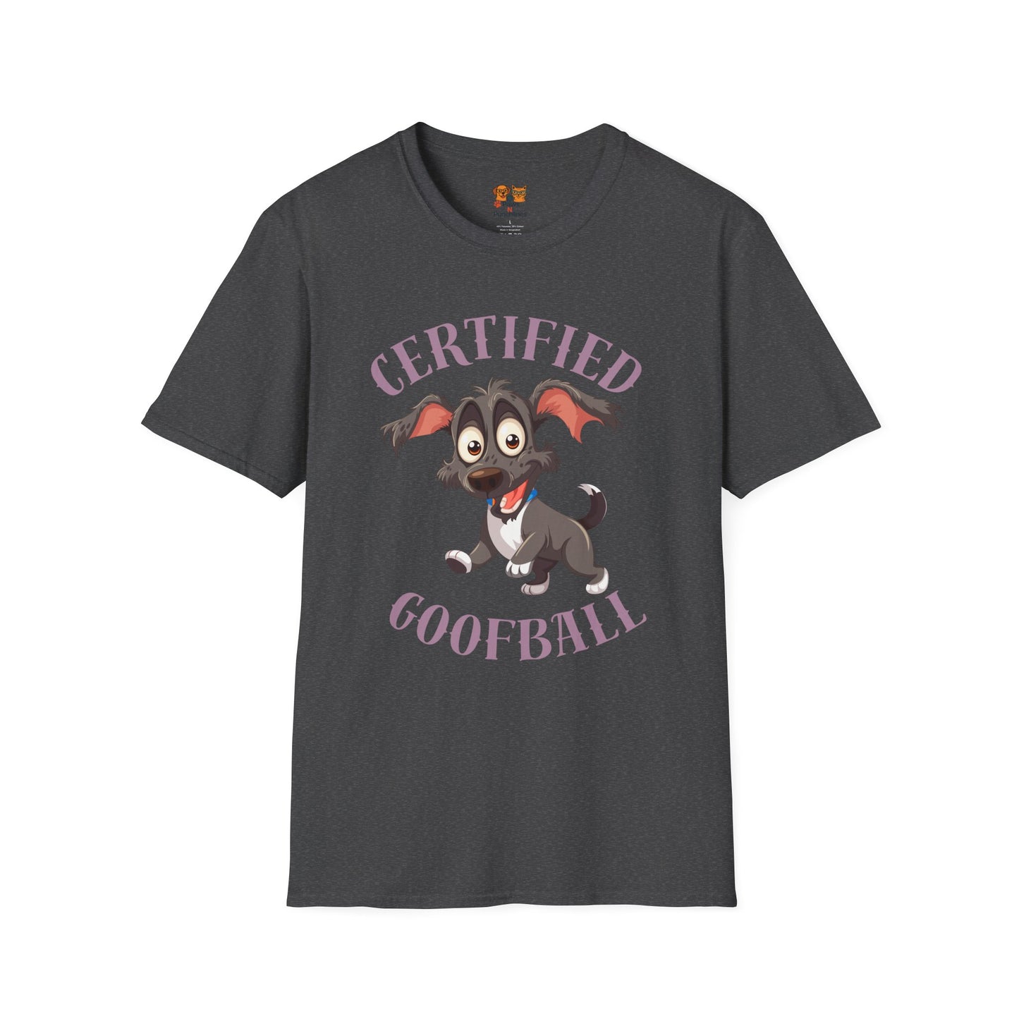 Certified Goofball Dog T-Shirt — Cute Cartoon Puppy Graphic Tee