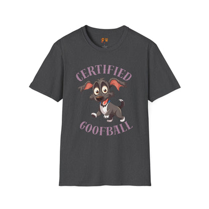 Certified Goofball Dog T-Shirt — Cute Cartoon Puppy Graphic Tee