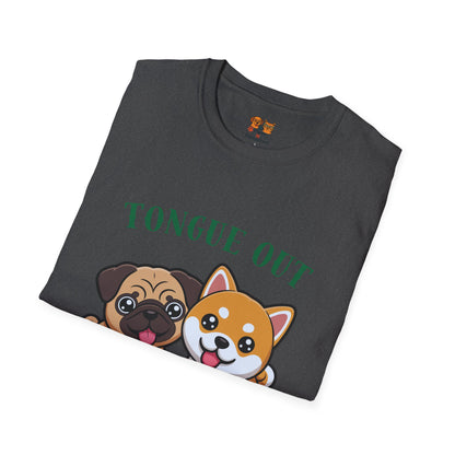 Tongue Out Sass On T-Shirt — Cute Pug & Shiba Inu Graphic Tee