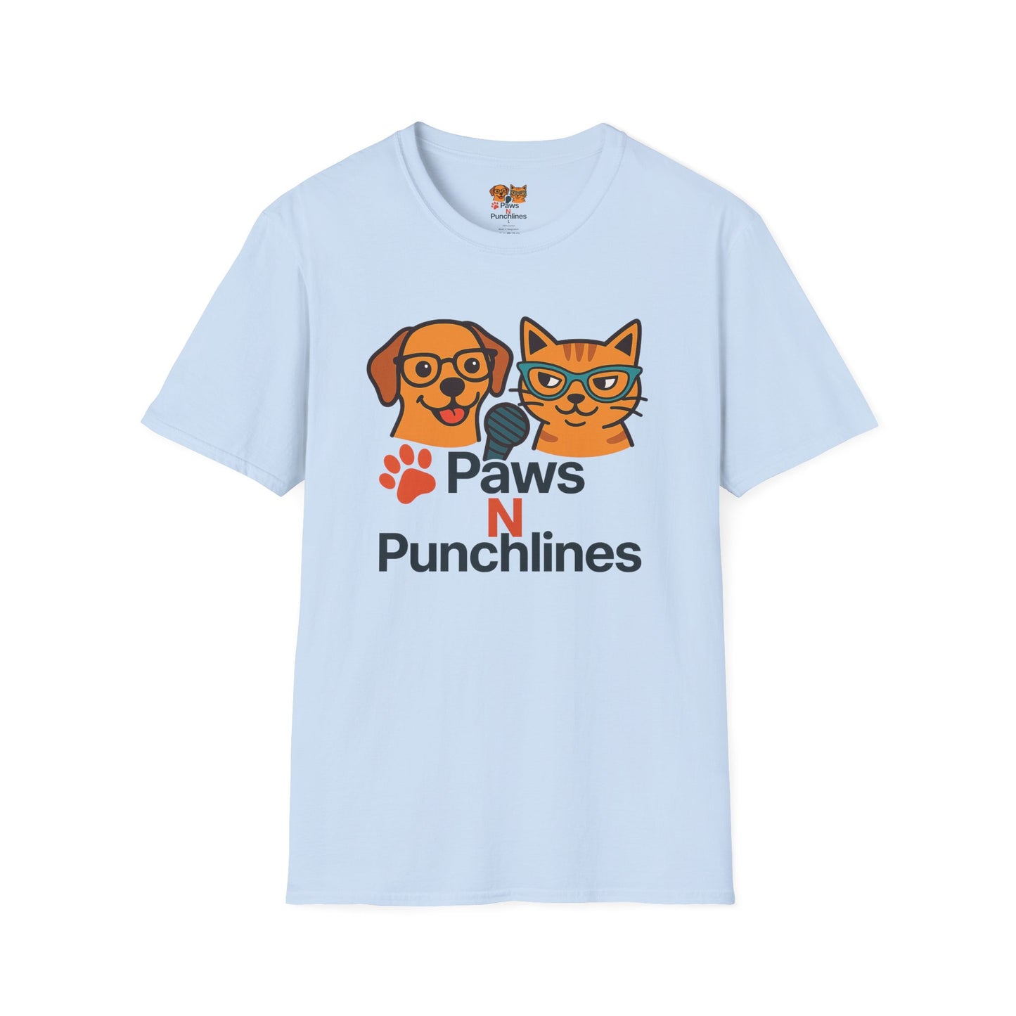 Paws N Punchlines T‑Shirt — Funny Dog & Cat Podcast Tee