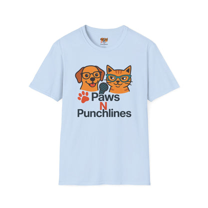 Paws N Punchlines T‑Shirt — Funny Dog & Cat Podcast Tee