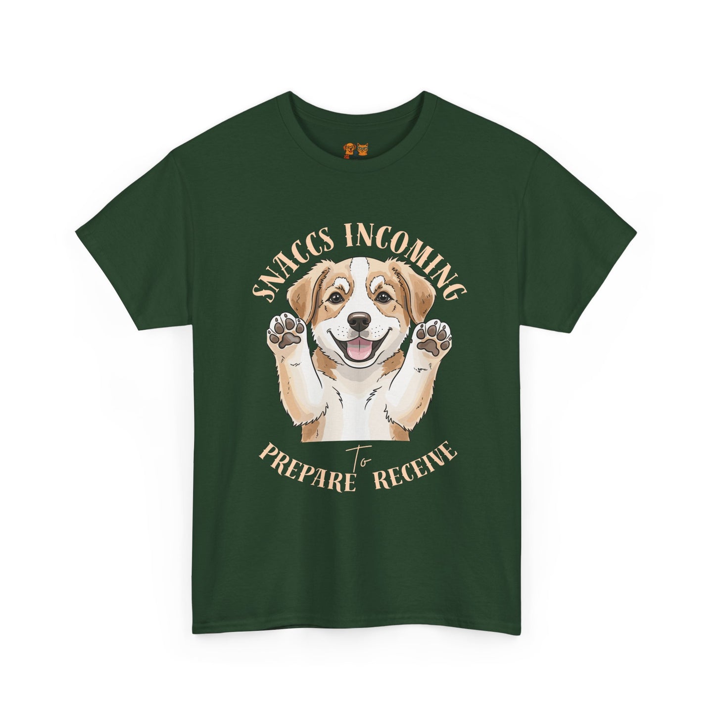 Corgi Puppy Pawprints T‑Shirt — Happy 'Mooorning' Dog Lover Tee
