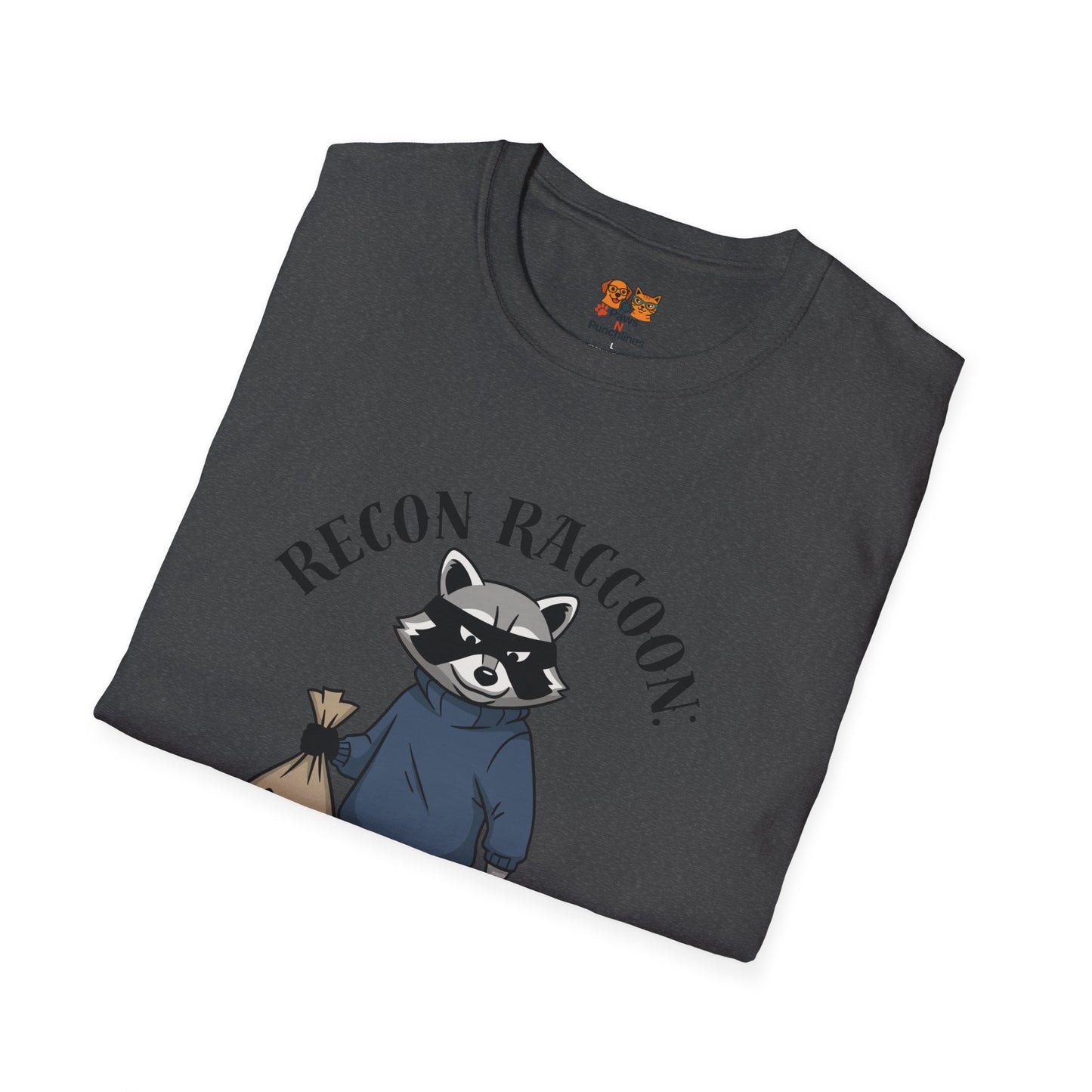 Recon Raccoon T-Shirt — "Loot Secured" Cute Thief Raccoon Graphic Tee