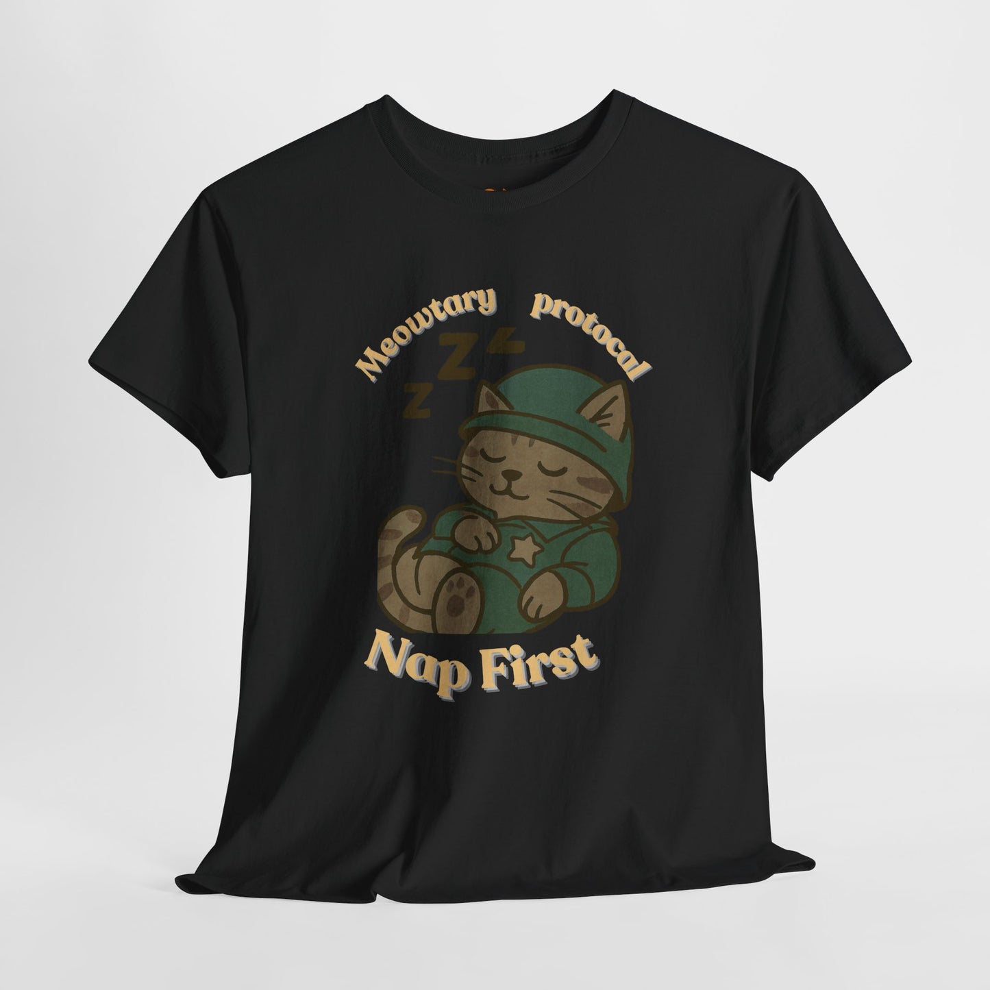 Nap First Cat T-Shirt — Cute Sleeping Kitten Graphic Tee