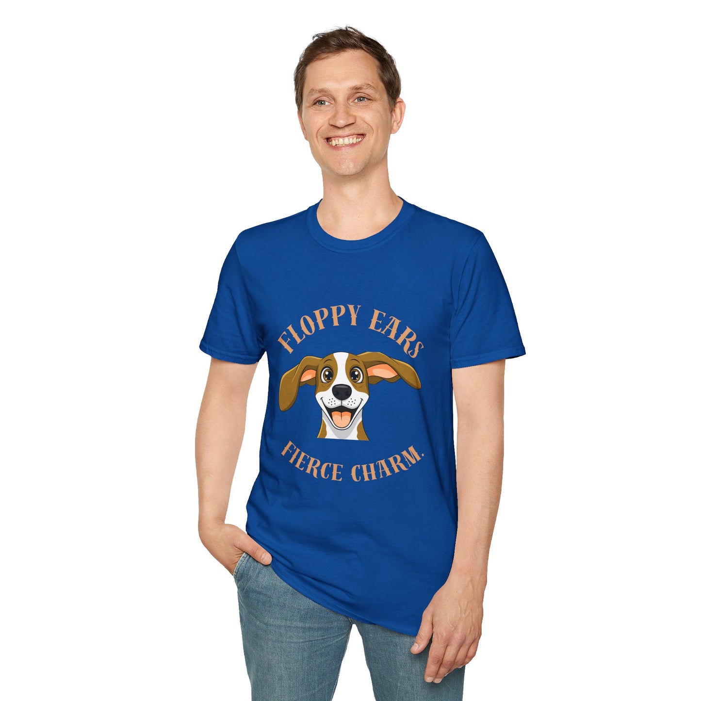 Floppy Ears Fierce Charm Dog T-Shirt — Cute Beagle Puppy Graphic Tee