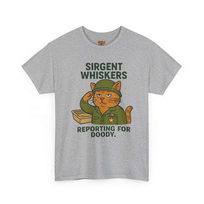 Sirgent Whiskers 'Reporting for Doody' Cat Tee