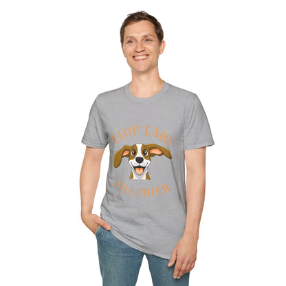 Flop Ears Full Cheer Dog T-Shirt — Cute Happy Pup Graphic Tee