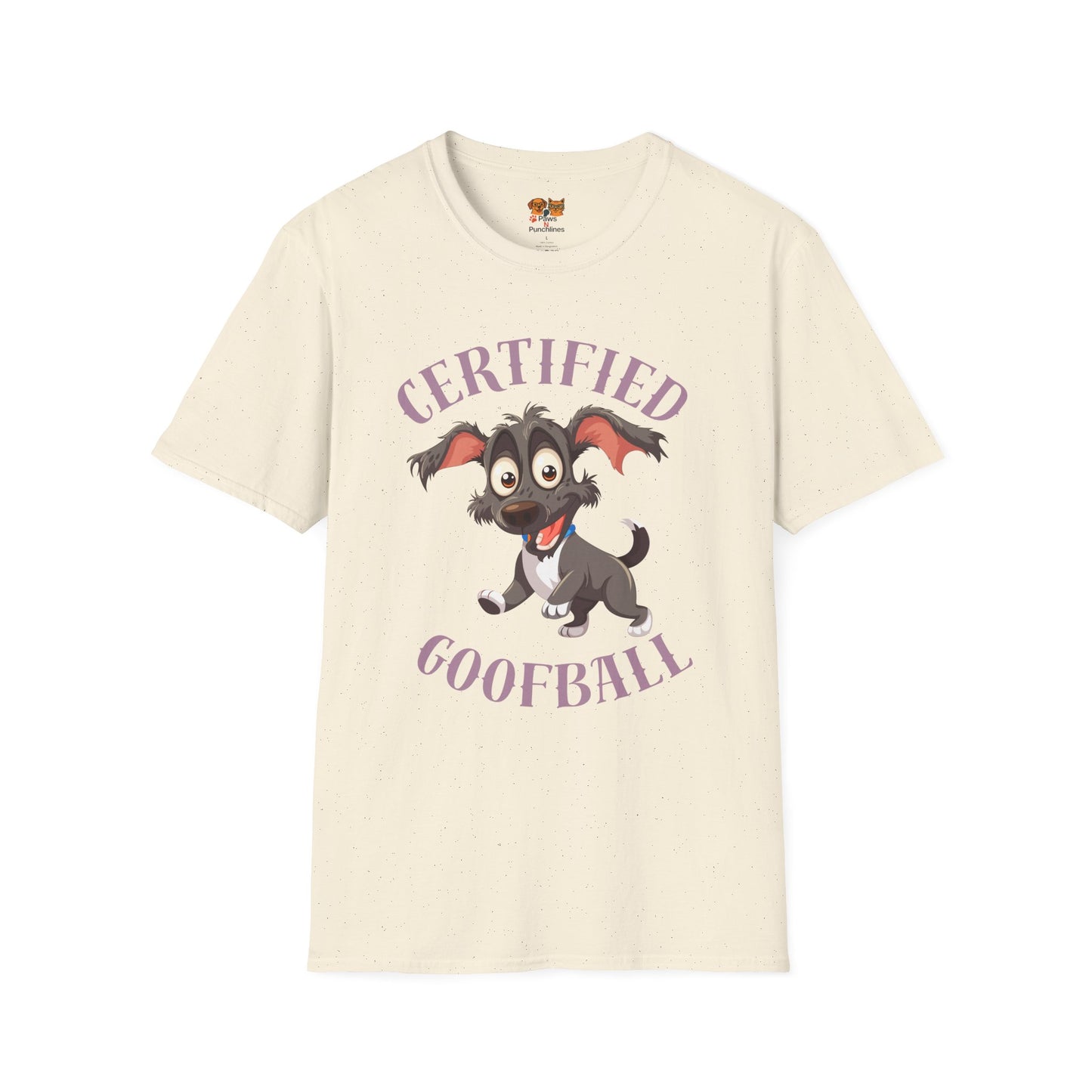 Certified Goofball Dog T-Shirt — Cute Cartoon Puppy Graphic Tee