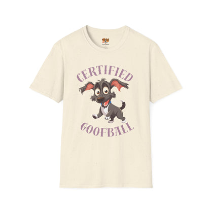 Certified Goofball Dog T-Shirt — Cute Cartoon Puppy Graphic Tee