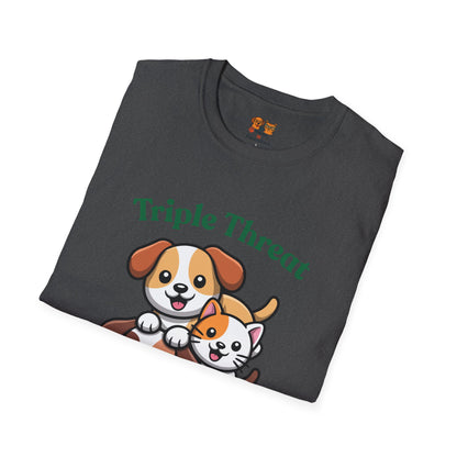 Triple Threat Snacc Edition T-Shirt — Cute Trio Puppy Graphic Tee
