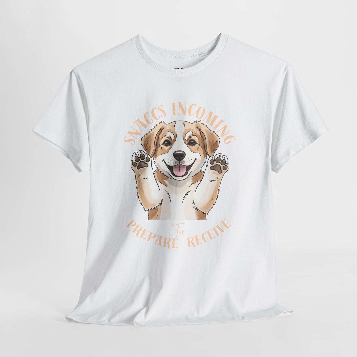 Corgi Puppy Pawprints T‑Shirt — Happy 'Mooorning' Dog Lover Tee