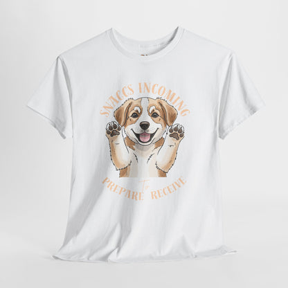 Corgi Puppy Pawprints T‑Shirt — Happy 'Mooorning' Dog Lover Tee
