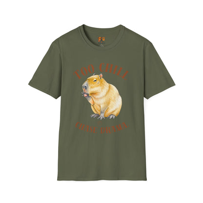 Too Chill Chase Drama T-Shirt — Cute Capybara Graphic Tee