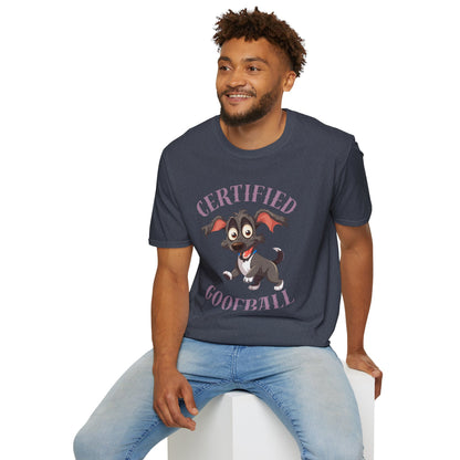 Certified Goofball Dog T-Shirt — Cute Cartoon Puppy Graphic Tee