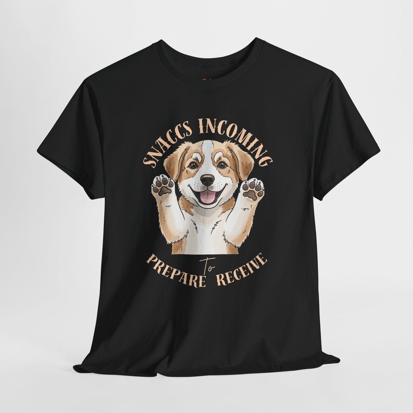 Corgi Puppy Pawprints T‑Shirt — Happy 'Mooorning' Dog Lover Tee