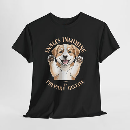 Corgi Puppy Pawprints T‑Shirt — Happy 'Mooorning' Dog Lover Tee