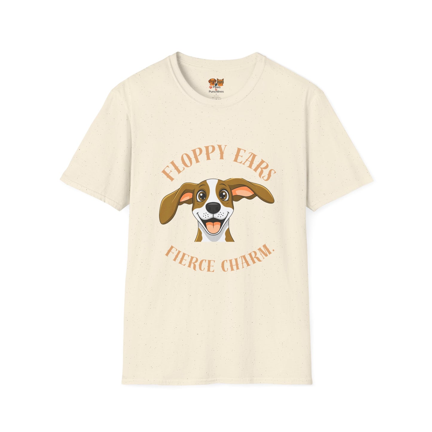 Floppy Ears Fierce Charm Dog T-Shirt — Cute Beagle Puppy Graphic Tee
